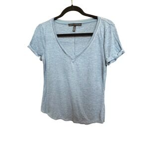 White‎ House Black Market Women's V-Neck Short Sleeve Heathered Knit Top
